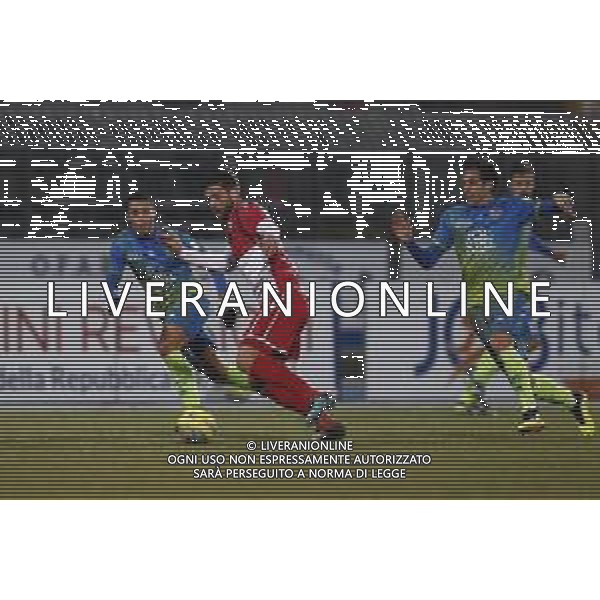 Santarcangelo - Feralpisalo\' Campionato di calcio serie C girone B 12/02/2019 nella foto: Alimi Isnik (Rimini fc) Vita Alessio (Feralpisalo’) ©Claudio Zamagni/Agenzia Aldo Liverani