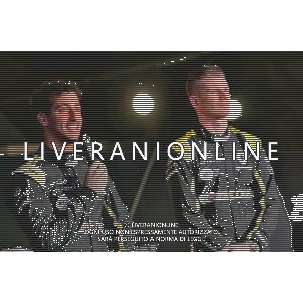 (L to R): Daniel Ricciardo (AUS) Renault Sport F1 Team with team mate Nico Hulkenberg (GER) Renault Sport F1 Team. 12.02.2019. Renault Sport F1 Team RS19 Launch, Enstone England. Tuesday. / AGENZIA ALDO LIVERANI SAS - ITALY ONLY EDITORIAL USE ONLY