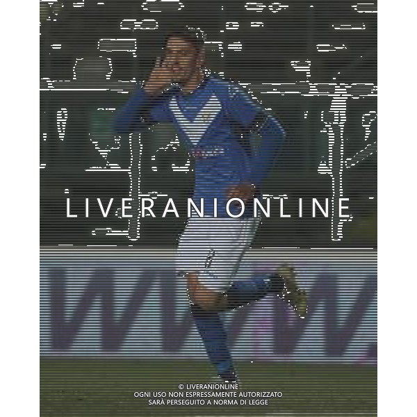 esultanza Emanuele Ndoj ,Calcio : Brescia vs Carpi serie b,Brescia 09 febbraio 2019. Ph Fotolive Fabrizio Cattina / AGENZIA ALDO LIVERANI SAS