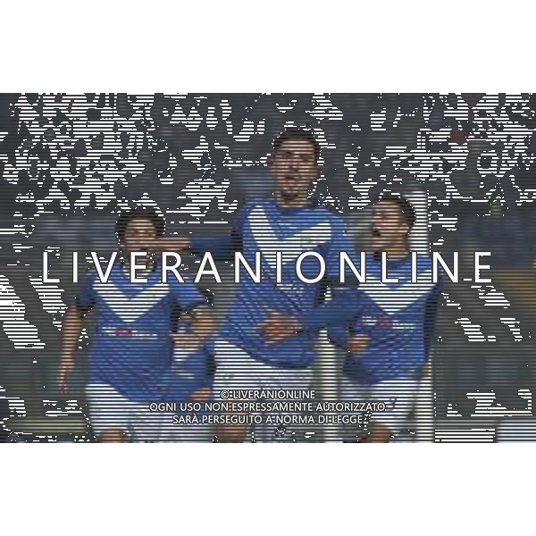 esultanza dopo il gol 3-2 di Emanuele Ndoj ,Brescia - Cremonese partita di serie B ,Brescia 26 dicembre 2018. Ph Fotolive Simone Venezia / AGENZIA ALDO LIVERANI SAS
