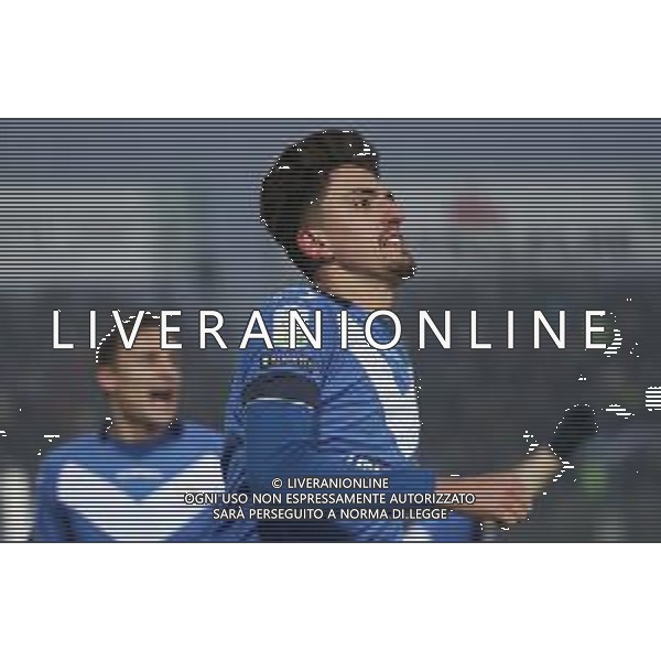 esultanza dopo il gol 3-2 di Emanuele Ndoj ,Brescia - Cremonese partita di serie B ,Brescia 26 dicembre 2018. Ph Fotolive Simone Venezia / AGENZIA ALDO LIVERANI SAS