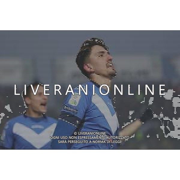 esultanza dopo il gol 3-2 di Emanuele Ndoj ,Brescia - Cremonese partita di serie B ,Brescia 26 dicembre 2018. Ph Fotolive Simone Venezia / AGENZIA ALDO LIVERANI SAS