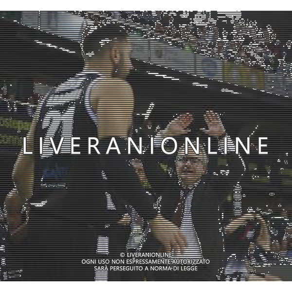 Basket Final Eight 2019 - AX Armani Echange Milano vs Segafredo Virtus Bologna 14/02/2019 nella foto: Esultanza Coach Stefano Sacripanti (Segafredo Virtus Bologna) ©Claudio Zamagni/Agenzia Aldo Liverani / AGENZIA ALDO LIVERANI SAS