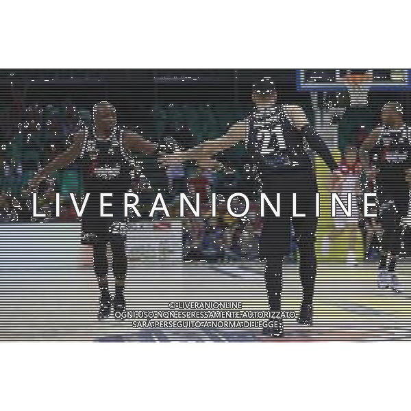 Basket Final Eight 2019 - AX Armani Echange Milano vs Segafredo Virtus Bologna 14/02/2019 nella foto: Esultanza David Cournooh (Segafredo Virtus Bologna) Pietro Aradori (Segafredo Virtus Bologna) ©Claudio Zamagni/Agenzia Aldo Liverani