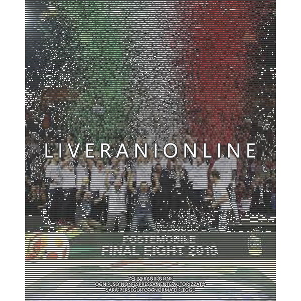 Finale Basket Final Eight 2019 - Vanoli Basket Cremona vs Happy Casa Brindisi 17/02/2019 nella foto: Esultanza finale Vanoli Cremona per la vittoria della final eight 2019 ©Claudio Zamagni/Agenzia Aldo Liverani / AGENZIA ALDO LIVERANI SAS