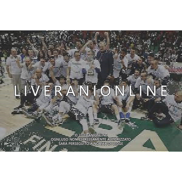 Finale Basket Final Eight 2019 - Vanoli Basket Cremona vs Happy Casa Brindisi 17/02/2019 nella foto: Esultanza finale Vanoli Cremona per la vittoria della final eight 2019 ©Claudio Zamagni/Agenzia Aldo Liverani / AGENZIA ALDO LIVERANI SAS