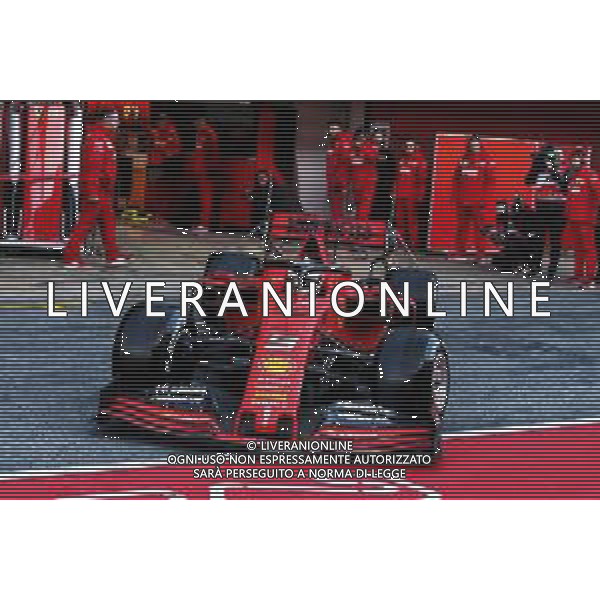 Sebastian Vettel (GER) Ferrari SF90 leaves the pits. 18.02.2019. Formula One Testing, Day One, Barcelona, Spain. Monday. / AGENZIA ALDO LIVERANI SAS - ITALY ONLY EDITORIAL USE ONLY - F1 Testing, Day One, Barcellona, Spagna 18.02.2019