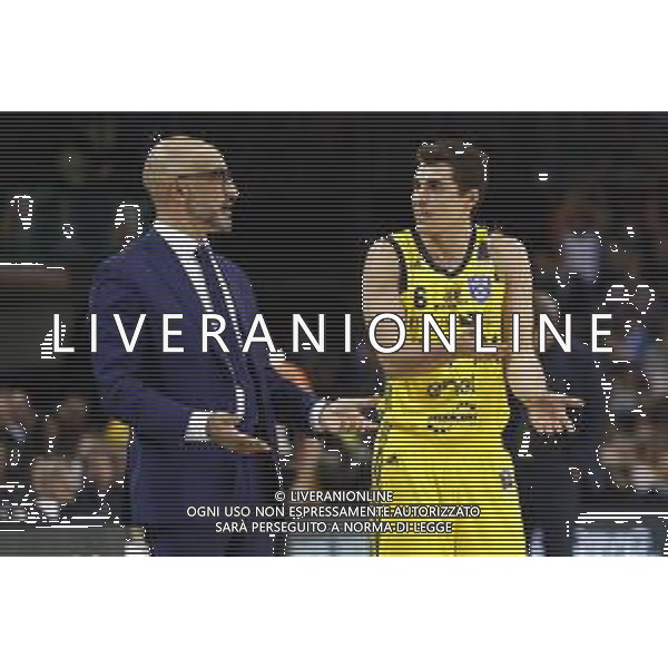 Finale Basket Final Eight 2019 - Vanoli Basket Cremona vs Happy Casa Brindisi 17/02/2019 nella foto: Coach Vitucci Francesco (Happy Casa Brindisi) Zanelli Alessandro (Happy Casa Brindisi) ©Claudio Zamagni/Agenzia Aldo Liverani