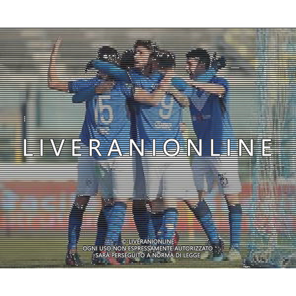 Campionato di Calcio Serie B BKT 2018/2019 25a Giornata Brescia - 23.02.2019 Brescia-Crotone Nella Foto: Emanuele Ndoj esultanza dopo l\'autogol di Salvatore Molina /Ph.Vitez-Ag. Aldo Liverani