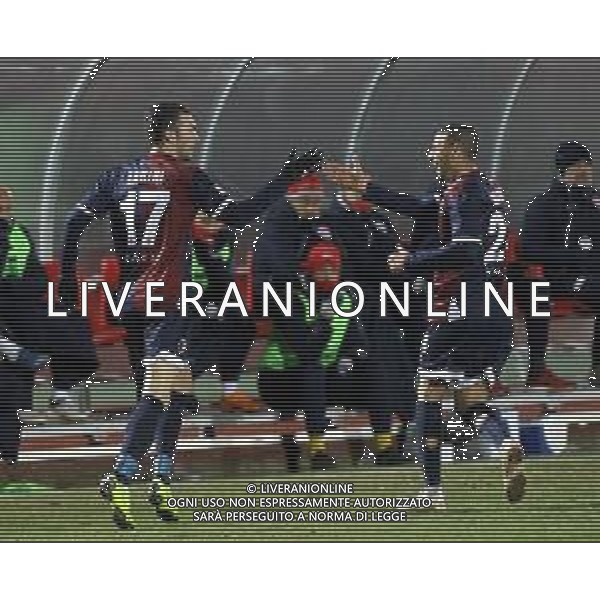 IMOLA 23 02 2019 IMOLESE CALCIO-VIS PESARO SERIE C NELLA FOTO DOPO GOL DI LANINI SABER HRAIECH E ERIC LANINI IMOLESE CALCIO ©SANNA / AGENZIA ALDO LIVERANI SAS