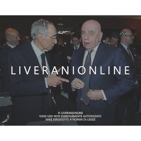 Premio internazionale della Gazzetta dello Sport in ricordo di Giacinto Facchetti il "bello del calcio" Milano - 25.02.2019 Nella Foto:Adriano Galliani con Franco Carraro /Ph.Vitez-Ag. Aldo Liverani