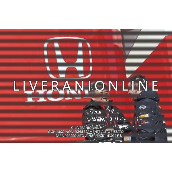 (L to R): Toyoharu Tanabe (JPN) Honda F1 Technical Director with Christian Horner (GBR) Red Bull Racing Team Principal. 21.02.2019. Formula One Testing, Day Four, Barcelona, Spain. Thursday. AG ALDO LIVERANI SAS-ONLY ITALY