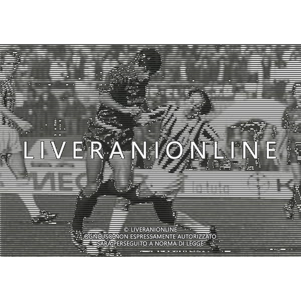 RETROSPETTIVA GIUSEPPE FURINO CALCIATORE NELLA FOTO GIUSEPPE FURINO CON LA MAGLIA DELLA JUVENTUS E PAOLO PULICI AG ALDO LIVERANI SAS