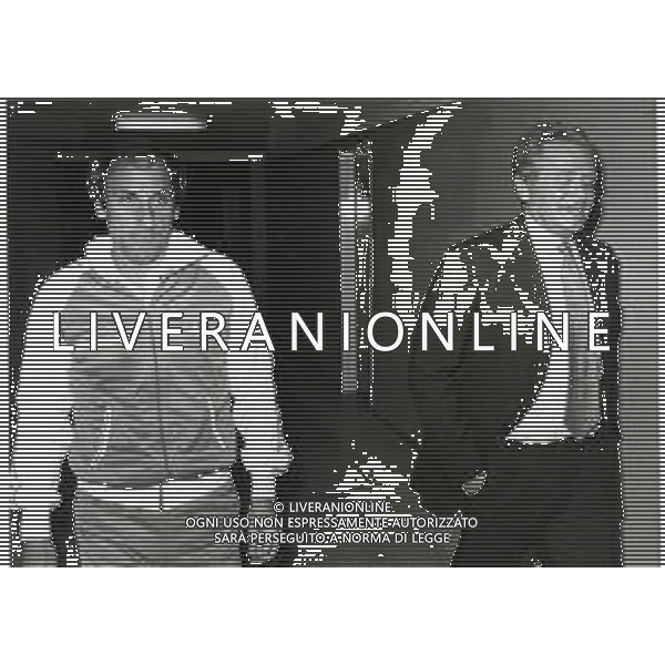 RETROSPETTIVA GIUSEPPE FURINO CALCIATORE NELLA FOTO GIUSEPPE FURINO CON LA MAGLIA DELLA JUVENTUS CON IL PRESIDENTE DELLA JUVENTUS GIAMPIERO BONIPERTI AG ALDO LIVERANI SAS
