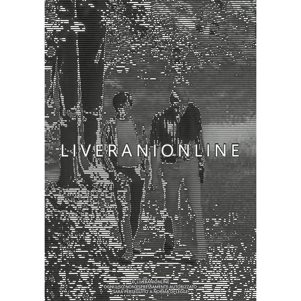 1974 RADUNO ITALIA AI CAMPIONATI DEL MONDO DI CALCIO 74 NELLA FOTO KARL HEINZ SCHNELLINGER E GIANNI RIVERA AG ALDO LIVERANI SAS