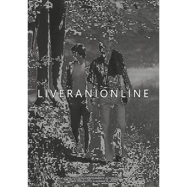 1974 RADUNO ITALIA AI CAMPIONATI DEL MONDO DI CALCIO 74 NELLA FOTO KARL HEINZ SCHNELLINGER E GIANNI RIVERA AG ALDO LIVERANI SAS