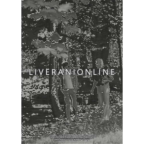 1974 RADUNO ITALIA AI CAMPIONATI DEL MONDO DI CALCIO 74 NELLA FOTO KARL HEINZ SCHNELLINGER E GIANNI RIVERA AG ALDO LIVERANI SAS
