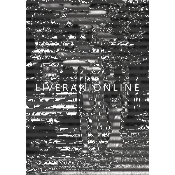 1974 RADUNO ITALIA AI CAMPIONATI DEL MONDO DI CALCIO 74 NELLA FOTO KARL HEINZ SCHNELLINGER E GIANNI RIVERA AG ALDO LIVERANI SAS