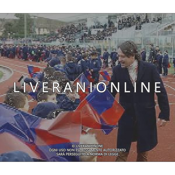 IMOLA 10 03 2019 PRIMA DELLA PARTITA IMOLESE CALCIO-RENATE SFILATA DEL SETTORE GIOVANILE DELL\'IMOLESE CALCIO NELLA FOTO PRESIDENTE LORENZO SPAGNOLI CON SETTORE GIOVANILE foto gianni sanna-ag aldo liverani sas