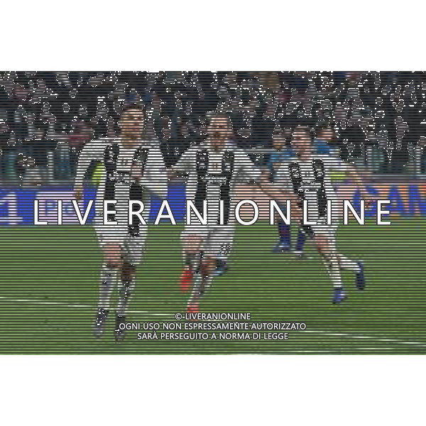 Torino 12.03.2019 Allianz Stadium 12.03.2019 Ottavi di finale Champions League Juventus vs Atletico Madrid ©Falzone/Agenzia Aldo Liverani NELLA FOTO : ESULTANZA DOPO IL TERZO GOL DI CRISTIANO RONALDO SU RIGORE CON LEONARDO BONUCCI / AGENZIA ALDO LIVERANI SAS