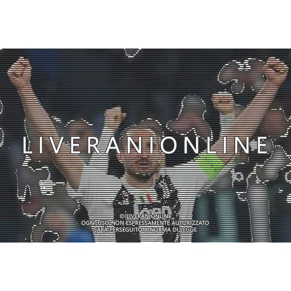 Torino 12.03.2019 Allianz Stadium 12.03.2019 Ottavi di finale Champions League Juventus vs Atletico Madrid ©Falzone/Agenzia Aldo Liverani NELLA FOTO : ESULTANZA DI GIORGIO CHIELLINI A FINE GARA / AGENZIA ALDO LIVERANI SAS