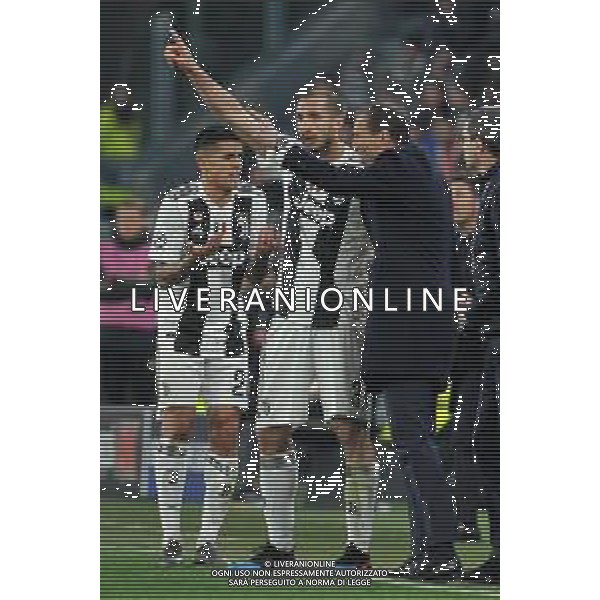 Torino 12.03.2019 Allianz Stadium 12.03.2019 Ottavi di finale Champions League Juventus vs Atletico Madrid ©Falzone/Agenzia Aldo Liverani NELLA FOTO : Massimiliano Allegri-Joau Cancelo-Giorgio Chiellini