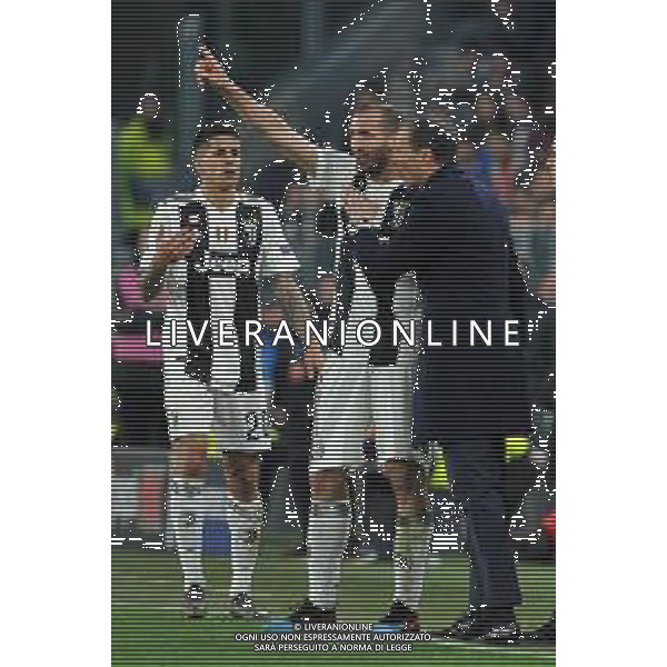 Torino 12.03.2019 Allianz Stadium 12.03.2019 Ottavi di finale Champions League Juventus vs Atletico Madrid ©Falzone/Agenzia Aldo Liverani NELLA FOTO : Massimiliano Allegri-Joau Cancelo-Giorgio Chiellini