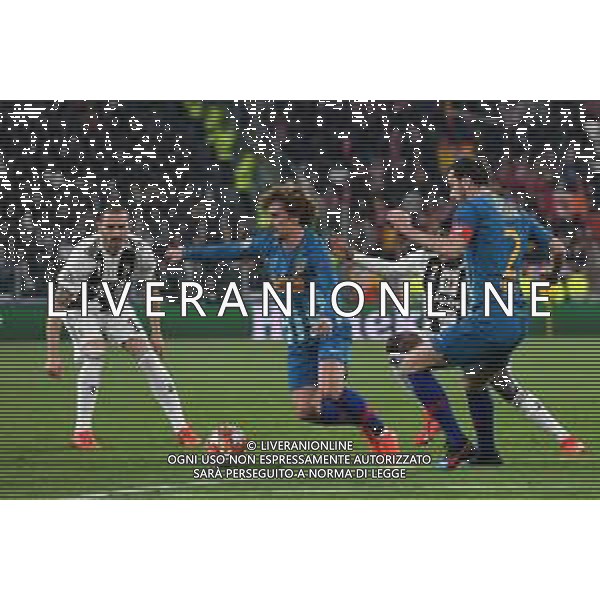 Torino 12.03.2019 Allianz Stadium 12.03.2019 Ottavi di finale Champions League Juventus vs Atletico Madrid ©Falzone/Agenzia Aldo Liverani NELLA FOTO : Antoine Griezmann-Leonardo Bonucci-Blaise Matuidi-Diego Godin