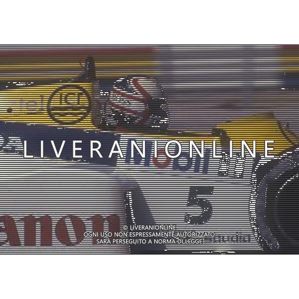 RETROSPETTIVA NIGEL MANSELL PILOTA F1 NELLA FOTO NIGEL MANSELL NELL\'ANNO 1985 AG ALDO LIVERANI SAS 