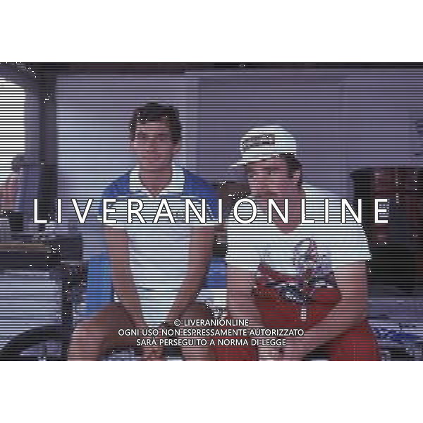RETROSPETTIVA NIGEL MANSELL PILOTA F1 NELLA FOTO NIGEL MANSELL NELL\'ANNO 1986 CON AYRTON SENNA AG ALDO LIVERANI SAS 