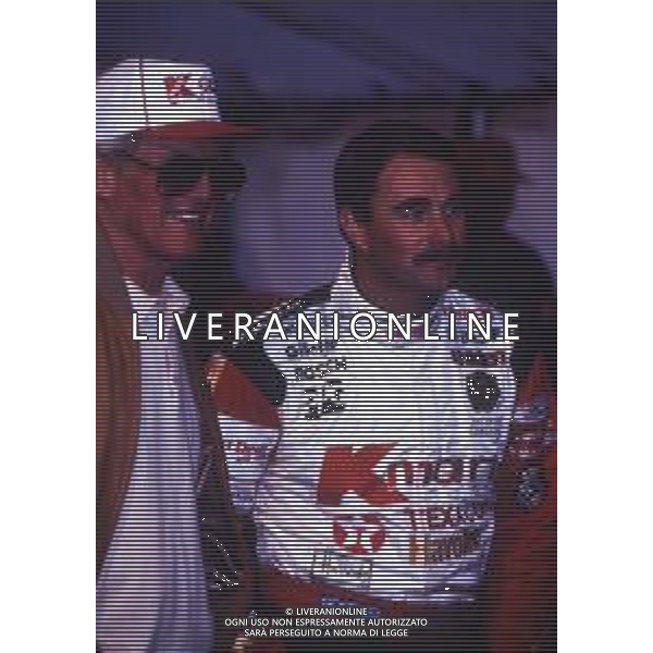 RETROSPETTIVA NIGEL MANSELL PILOTA F1 NELLA FOTO NIGEL MANSELL NELL\'ANNO 1993 CON PAUL NEWMAN AG ALDO LIVERANI SAS