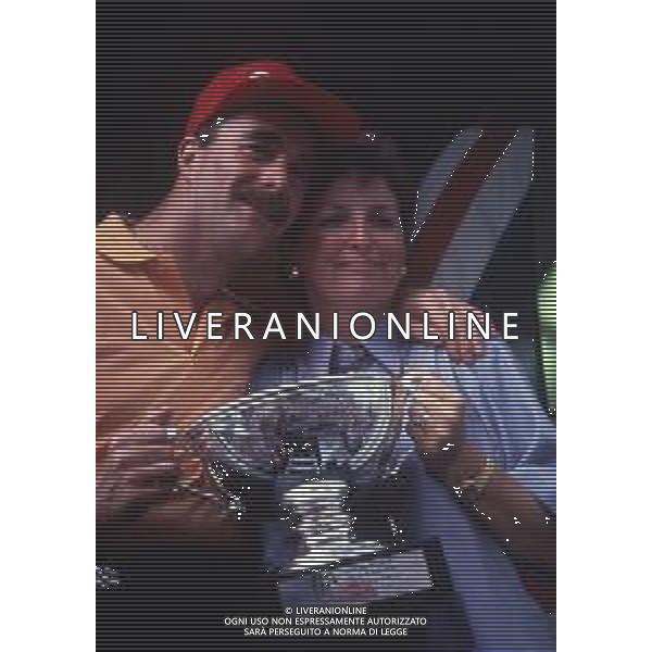 RETROSPETTIVA NIGEL MANSELL PILOTA F1 NELLA FOTO NIGEL MANSELL NELL\'ANNO 1992 CON LA MOGLIE AG ALDO LIVERANI SAS  