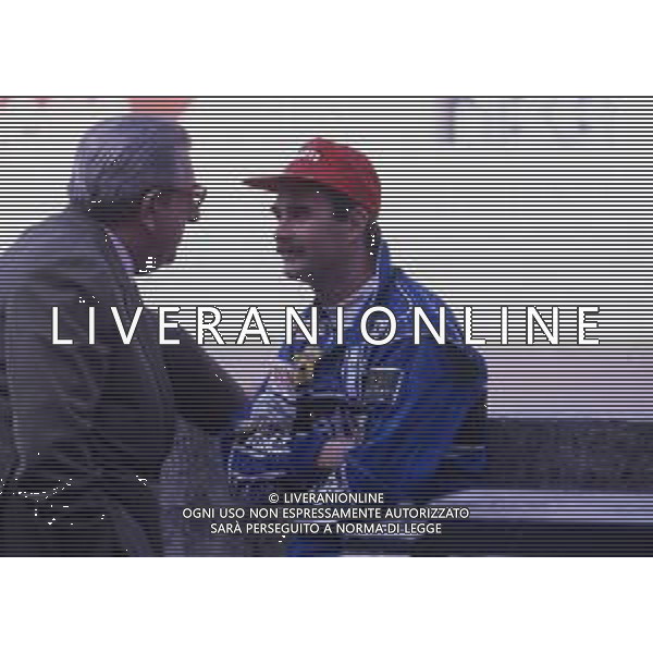 RETROSPETTIVA NIGEL MANSELL PILOTA F1 NELLA FOTO NIGEL MANSELL NELL\'ANNO 1992 CON JEAN MARIE BALESTRE AG ALDO LIVERANI SAS  