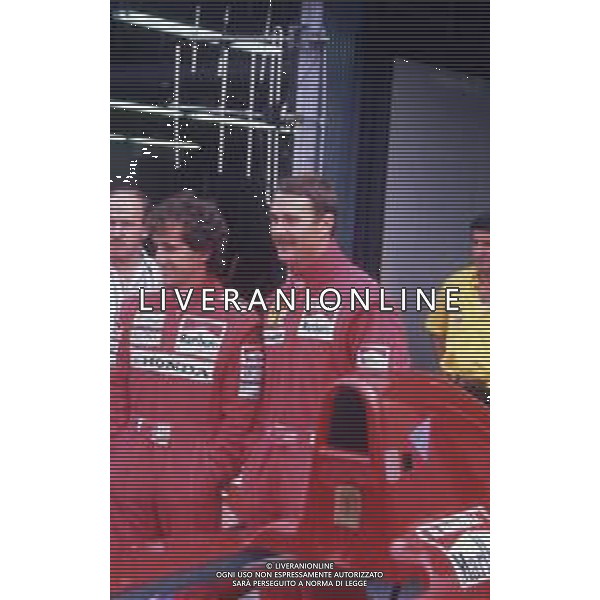 RETROSPETTIVA NIGEL MANSELL PILOTA F1 NELLA FOTO NIGEL MANSELL NELL\'ANNO CON ALAIN PROST AG ALDO LIVERANI SAS