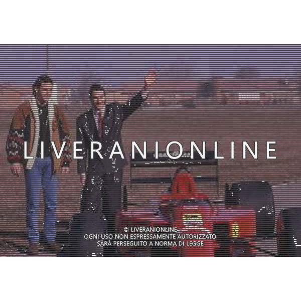 RETROSPETTIVA NIGEL MANSELL PILOTA F1 NELLA FOTO NIGEL MANSELL NELL\'ANNO 1990 CON GERHARD BERGER AG ALDO LIVERANI SAS