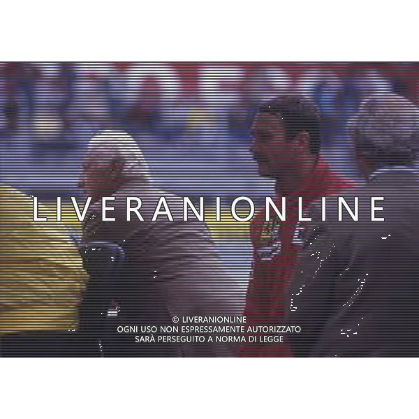 RETROSPETTIVA NIGEL MANSELL PILOTA F1 NELLA FOTO NIGEL MANSELL NELL\'ANNO 1989 E GIANNI AGNELLI AG ALDO LIVERANI SAS 