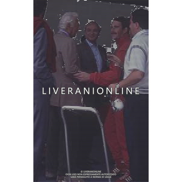 RETROSPETTIVA NIGEL MANSELL PILOTA F1 NELLA FOTO NIGEL MANSELL NELL\'ANNO 1989 CON GIANNI AGNELLI AG ALDO LIVERANI SAS 