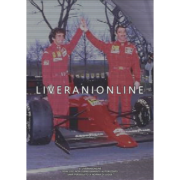 RETROSPETTIVA NIGEL MANSELL PILOTA F1 NELLA FOTO NIGEL MANSELL NELL\'ANNO 1990 CON ALAIN PROST AG ALDO LIVERANI SAS 