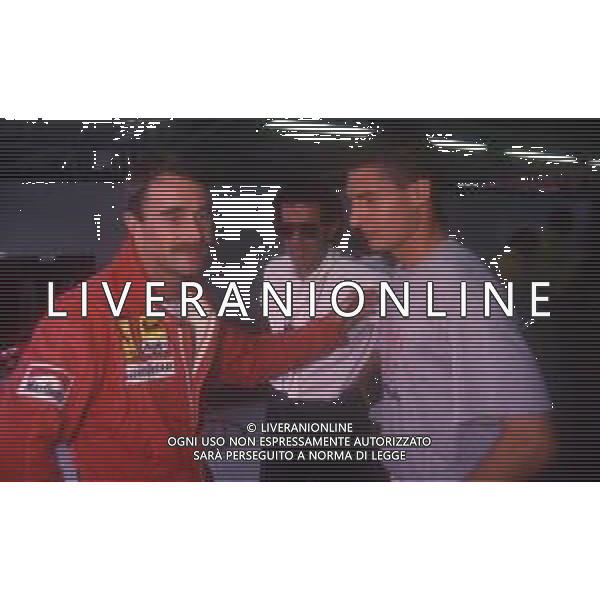 RETROSPETTIVA NIGEL MANSELL PILOTA F1 NELLA FOTO NIGEL MANSELL NELL\'ANNO 1989 CON CESARE FIORIO E DANIELE MASSARO AG ALDO LIVERANI SAS 