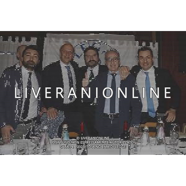 Santarcangelo di Romagna 15/03/2019 - Il Ministro Marco Bussetti a sostegno di Domenico Samorani - nella foto: il Ministro dell\' istruzione Marco Bussetti Sottosegretario di Stato del Ministero della giustizia Jacopo Morrone il candidato sindaco di centro destra Domenico Samorani ©Claudio Zamagni-Agenzia Aldo Liverani / AGENZIA ALDO LIVERANI SAS