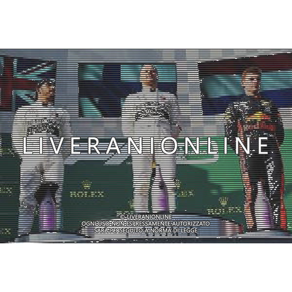 The podium (L to R): Lewis Hamilton (GBR) Mercedes AMG F1, second; Valtteri Bottas (FIN) Mercedes AMG F1, race winner; Max Verstappen (NLD) Red Bull Racing, third. 17.03.2019. Formula 1 World Championship, Rd 1, Australian Grand Prix, Albert Park, Melbourne, Australia, Race Day. / AGENZIA ALDO LIVERANI SAS - ITALY ONLY EDITORIAL USE ONLY - F1 GP AUSTRALIA MELBOURNE GARA 17.03.2019.