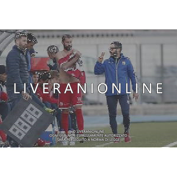 Rimini - Ravenna Campionato di calcio serie C girone B 17/03/2019 nella foto: Allenatore Martini Marco (Rimini fc) Cecconi Giacomo (Rimini fc) ©Claudio Zamagni/Agenzia Aldo Liverani
