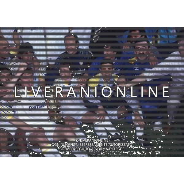 14-05-1992 PARMA- FINALE DI COPPA ITALIA PARMA-JUENTUS 2-0 NELLA FOTO I GIOCATORI DEL PARMA CON LA COPPA ITALIA 1992 AG ALDO LIVERANI SAS