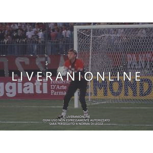 RETROSPETTIVA MASSIMO TAIBI CALCIATORE NELLA FOTO MASSIMO TAIBI CON LA MAGLIA DEL MILAN CALCIO AG ALDO LIVERANI SAS