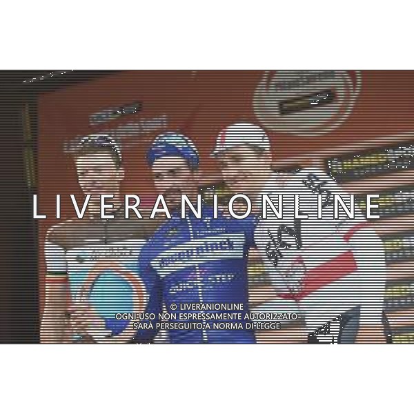 23-03-2019 Milano - Sanremo; 2019, Deceunick - Quickstep; 2019, Ag2r La Mondiale; 2019, Team Sky; Alaphilippe, Julian; Naesen, Oliver; Kwiatkowski, Michal; Sanremo; ©SIROTTI / AGENZIA ALDO LIVERANI SAS