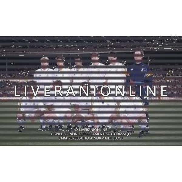 12-05-1993 LONDRA- FINALE DI COPPA DELLE COPPE PARMA ANVERSA 3-1 NELLA FOTO THOMAS BROLIN-ALBERTO DI CHIARA-ALESSANDRO MELLI-GEORGES GRUN-LORENZO MINOTTI-MARCO BALLOTTA SED DA SIN STEFANO CUOGHI-LUIGI APOLLONI-MARCO OSIO-ANTONIO BENARRIVO-DANIELE ZORATTO AG ALDO LIVERANI SAS 