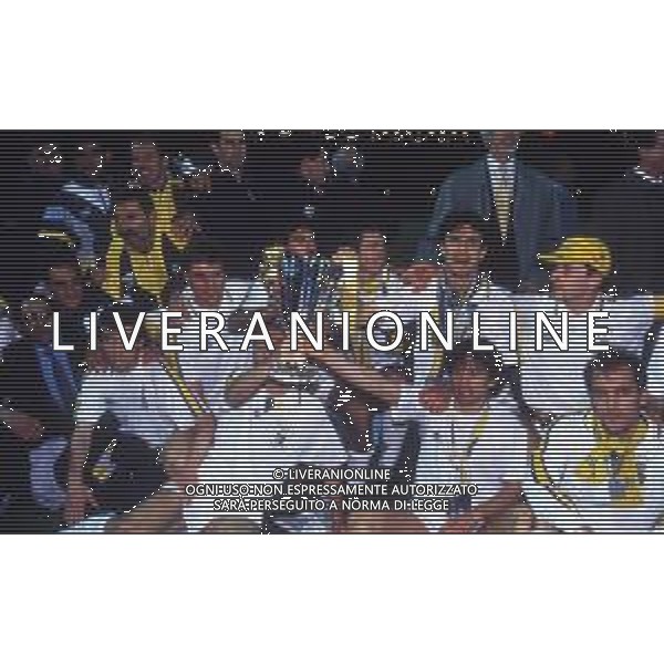 12-05-1993 LONDRA- FINALE DI COPPA DELLE COPPE PARMA ANVERSA 3-1 NELLA FOTO I GIOCATORI DEL PARMA CALCIO FESTEGGIANO LA VITTORIA DELLA COPPA DELLE COPPE AG ALDO LIVERANI SAS