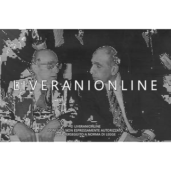 ADRIANO GALLIANI , dirigente sportivo italiano - RETROSPETTIVA Nella foto con Luigi Berlusconi (padre di Silvio) al Gala\' dello Sport Marzo 1987 ©ARCHIVIO / AGENZIA ALDO LIVERANI SAS