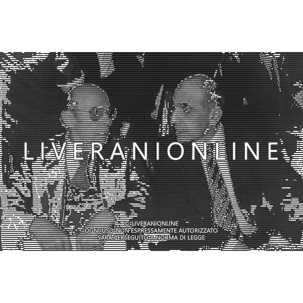 ADRIANO GALLIANI , dirigente sportivo italiano - RETROSPETTIVA Nella foto con Luigi Berlusconi (padre di Silvio) al Gala\' dello Sport Marzo 1987 ©ARCHIVIO / AGENZIA ALDO LIVERANI SAS