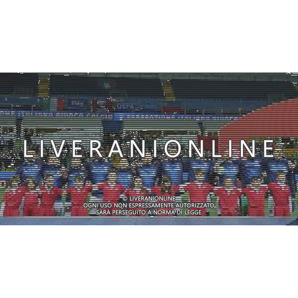 UEFA European Qualifiers Group J Parma - 26.03.2019 Italia-Liechtenstein Nella Foto: la formazione dei giocatori italiani durante l’inno nazionale /Ph.Vitez-Ag. Aldo Liverani